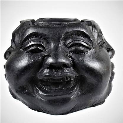 Inara Creation Multi Faces Black Polyresin Ashtray
