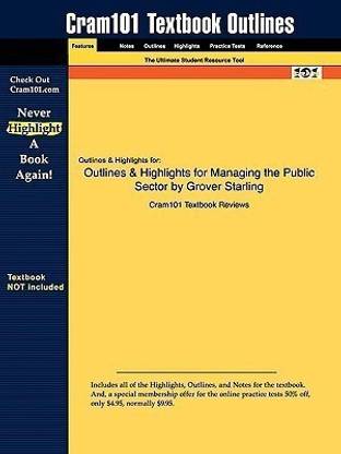 Outlines & Highlights for Managing the Public Sector by Grover Starling