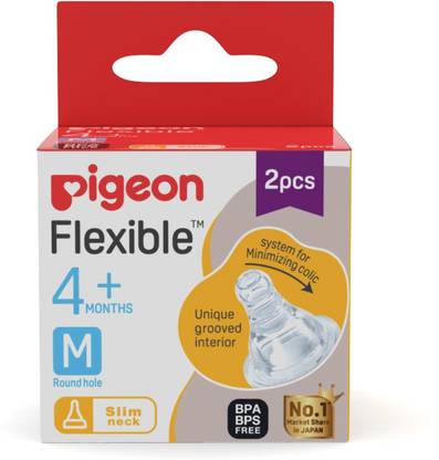 Pigeon PERISTALTIC NIPPLE M -2 PCS Medium Flow Nipple