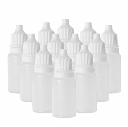 HOMEOTRADE 15 ML Plastic Squeezable Liquid Bottle Dropper with Cap ( Pack of 50 ) 15 ml Bottle
