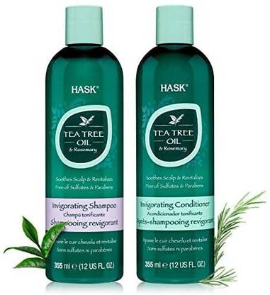 hask Tea Tree Oil & Rosemary Shampoo And Conditioner Set Soothing And Restoring Scalp Care - Color Safe, Gluten-Free, Sulfate