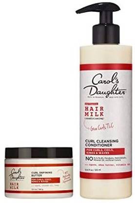 Carols Daughter Curly Hair Products Gift Set Hair Milk Cleansing Conditioner & Curl Defining Butter, For Curls, Coils, Kinks, Waves, Wi