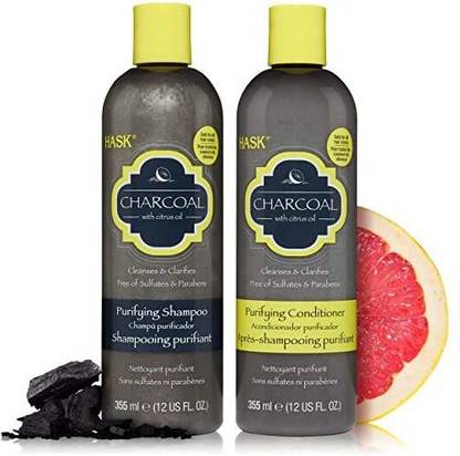hask Charcoal With Citrus Oil Shampoo And Conditioner Set Detoxifying, Clarifying And Purifying - Color Safe, Gluten-Free, Su