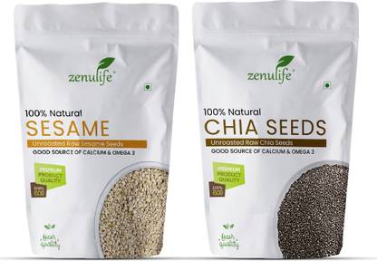 zenulife Combo Pack of Chia Seeds 100g , Sesame Seeds 100g Sesame Seeds, Chia Seeds
