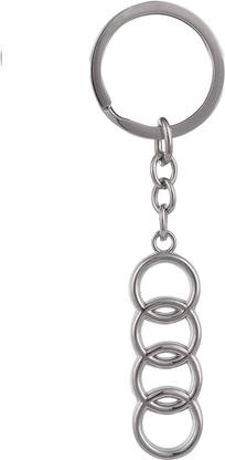 linsok Audi Silver Car Logo Metal Design Key Chain Key Chain