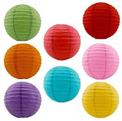 Sukot 10 inch Hanging Paper Lantern Paper ball Decoration paper Ball For Diwali Christmas Party Decor Multicolor Paper Table Lantern