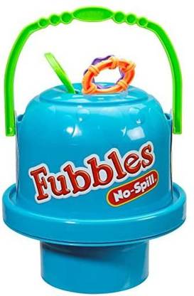 Little Kids Fubbles No-Spill Big Bubble Bucket In Blue For Multi-Child Play, Made In The Usa