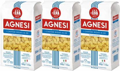 Agnesi Chifferi Pasta Combo Pack Of 3 (3*500gm) Chifferi Rigate Pasta