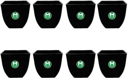 MOG Black Desktop Pot 4 Inches for Cactus, Succulents Plant Container Set