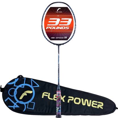 Flex Power Air Speed 11 (Full Graphite | 33LBS) Black, Blue Unstrung Badminton Racquet