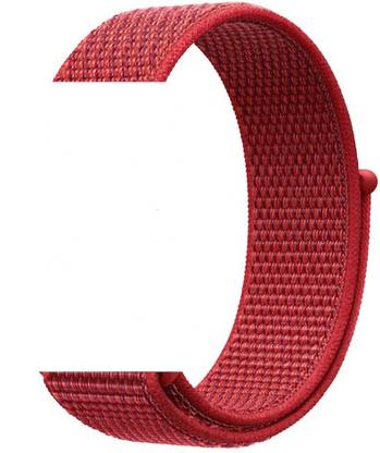 VEROX Woven Nylon Loop Band Strap for iWatch 42mm/44mm Series 5/4/3/2/1 Red Color Smart Watch Strap