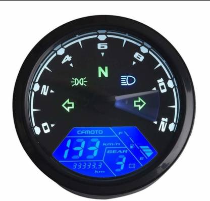 VIKINGS J T AUTO Universal Digital Motorcycle Speedometer Odometer Techometer Gauge Dual Speed LCD Screen for 1-4 Cylinders Digital Speedometer