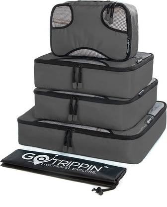 Gotrippin Travel Organizers, Packing Cubes for Men and Women and Kids and Baby, 5 pc Set (1 Large, 2 Medium and 1 Small Cube+ 1 Large Laundry Bag), for Travel and Home Organization, ideal for travel, clothes, underwear, undergarments