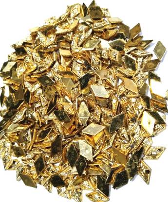 Atifa embroidery material 5mm rhombus shape golden metal for embroidery, craft and jewellery making(100 gm)