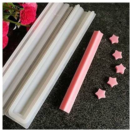 Cathery Heart Round Silicone Tube Column Mold DIY Candle Soap Mould Templet Hand Craft (Five-Pointed Star)