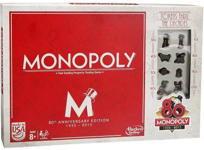 Monopoly 80TH ANNIVERSARY COLLECTIBLE EDITION BOARD GAME, Money & Assets Board Game