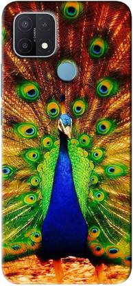 NDCOM Back Cover for OPPO A15 Peacock Printed