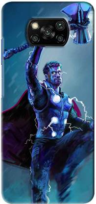 NDCOM Back Cover for POCO X3 Avengers End Game Thor With Axe Printed