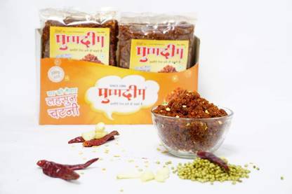 pushpdeep Homemade Garlic Chutney 100 Gms Pack of 4 Chutney Paste