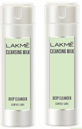 Lakmé Cleansing Milk Deep Cleanser Gentle Care (Pack of 02) (120ml x02 qty) Face Wash