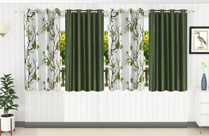 Flipkart SmartBuy 153 cm (5 ft) Polyester Semi Transparent Window Curtain (Pack Of 8)