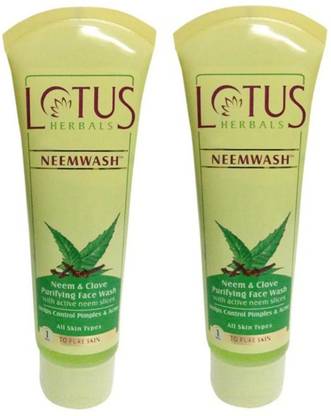LOTUS HERBALS Neemwash Neem&Clove Purifying Fcae Wash (pack of 2) Face Wash