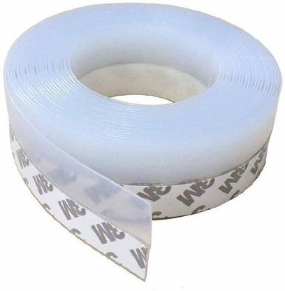 Delzon 45 MM Silicone Seal Strip,5 M/16.40 feet Door Strip Bottom for Doors Silicone Sealing Sticker Adhesive for Doors and Windows Gaps of Anti-Collision Silicone 5 m Double-sided Tape