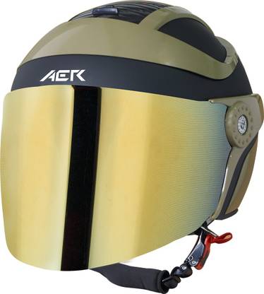 Steelbird AER Open Face Helmet, ISI Certified Helmet Motorbike Helmet