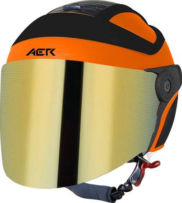 Steelbird AER Open Face Helmet, ISI Certified Helmet Motorbike Helmet