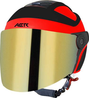 Steelbird AER Open Face Helmet, ISI Certified Helmet Motorbike Helmet