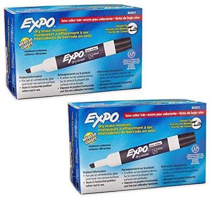 Expo 80001 Low Odor Chisel Point Dry Erase Markers, Low Odor Alcohol-Based Ink, Designed For boards, Glass And Most Non