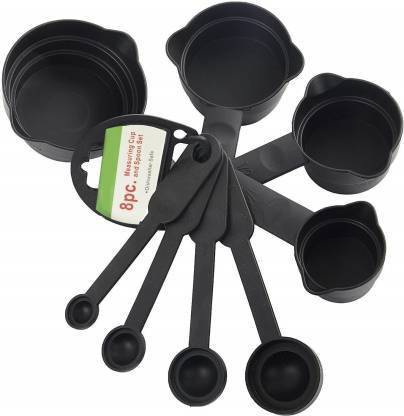 Domial Measuring Cup and Spoon Set , Black Measuring Cup Set