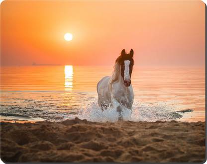 Ryca Running Horse At The Seashore 3D Design Anti Skid High Resolution Non Slip Base Mousepad