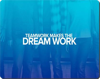 Ryca Teamwork Makes The Dream Work Inspirational Quotes 3D Design High Resolution Non Slip Base Mousepad