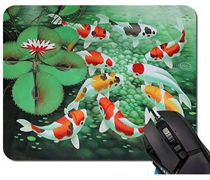 PROEVER Mouse Pad,Lotus Pond And Koi Fish Mouse Pad Rectangle Non-Slip Rubber Mousepad Office Accessories Desk Decor Mouse Pads Mousepad