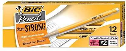 BiC Xtra-Strong Mechanical Pencil, Yellow Barrel, Thick Point(0.9Mm), 12-Count Pencil