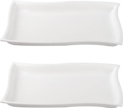 Neena Crockeries Acrylic Saphire Platter pk of 2 Tray