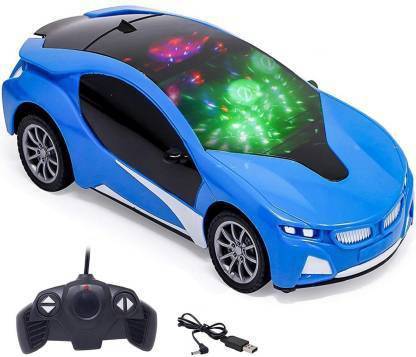 RTW COLLECTIONS RC Famous Car 1:22 Scale Remote Control with 3D Lights (Blue)
