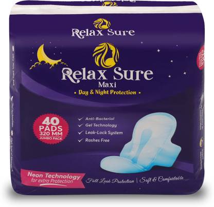 Relax Sure 320 MM Maxi XXL 40 Pads Sanitary Pad