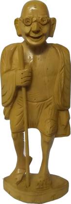 Prem Art And Craft Handcrafted Mahatma Gandhi Wooden Statue Decorative Showpiece-15 cm Decorative Showpiece  -  15 cm