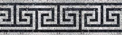 WALLDESIGN 914.4 cm Marble Stone Inlay Gray &amp; Black Pattern Border Sticker - 3 inch width by 30 ft length - Extra Large Self Adhesive Sticker