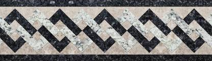 WALLDESIGN 304.8 cm Marble Stone Tile Inlay Diamond Pattern Wall Border - 3 inch width by 10 ft length - Small Self Adhesive Sticker