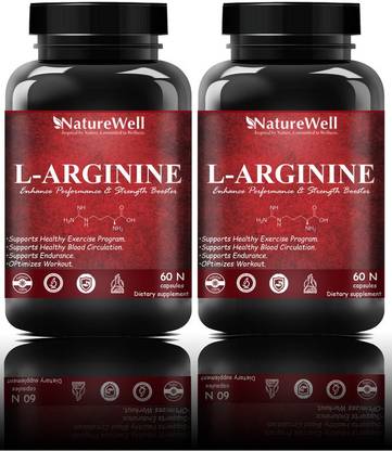 Naturewell Nitric Oxide L-Arginine Supplement 1000mg l arginine l citrulline (Red 120N)