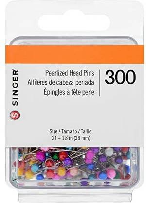 SINGER 00363 Pearlized Head Straight Pins, Size 24, 300-Count