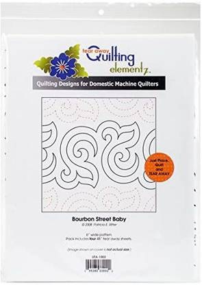 QCI Quilting Creations Bourbon Street Baby, 6 Inch Rows,UTA-1002 Urban Elementz Tear Away, 4 Pack