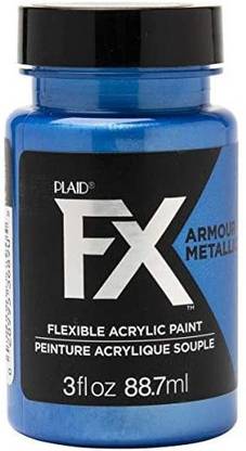 Plaid Enterprises PlaidFX Metallic Flexible Acrylic Paint Ideal for Pliable Surfaces and Cosplay Costumes, Non-Cracking or Peeling, No-Tack