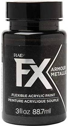 Plaid Enterprises PlaidFX Metallic Flexible Acrylic Paint Ideal for Pliable Surfaces and Cosplay Costumes, Non-Cracking or Peeling, No-Tack