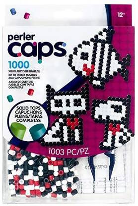 Perler 80-54658 Solid-Top Cap Fuse Beads, 1006pcs, X-Ray Pets Pattern Starter Kit