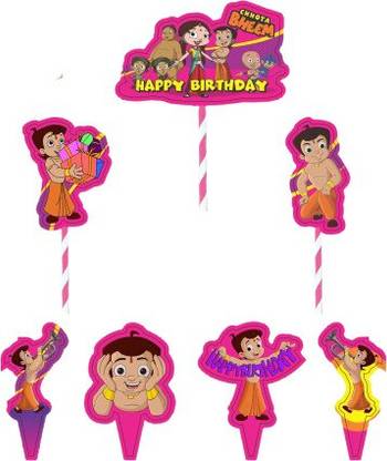 Kriyanshiv Multicolor 7 Piece Chhota Bheem Theme Cake Toppers Cake Topper