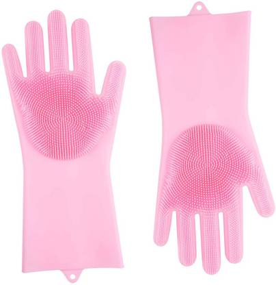 kukmak New Reusable Dish Cleaning Gloves And Non-slip Heat-resistant Silicone Gloves for Protecting Hands Wet and Dry Disposable Glove